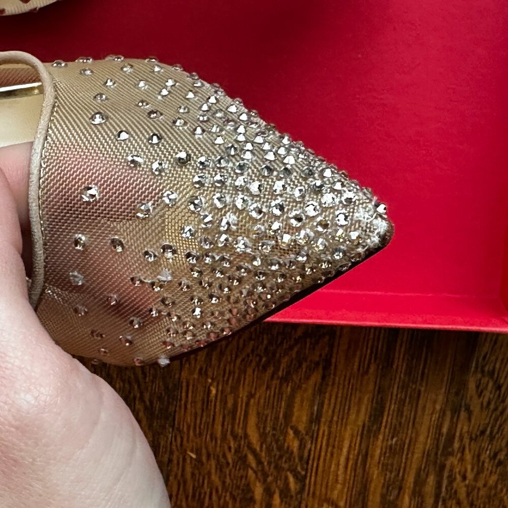 Christian Louboutin Nude Mesh Crystal Pumps - Picture 8 of 8